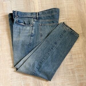 Uniqlo Relaxed Tapered Fit Rugged Blue Denim Jeans Mens Sz 38 x 30